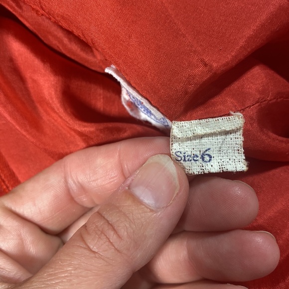 Vintage 1960s reddish orange Hannah Troy Dress with matching cropped jacket sz 6 - Picture 13 of 16